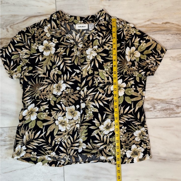Vintage Y2K Cathy Basics Floral Hawaiian Shirt XL - Picture 3 of 7